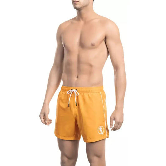 Bikkembergs Orange Polyester Men Swim Short Bikkembergs