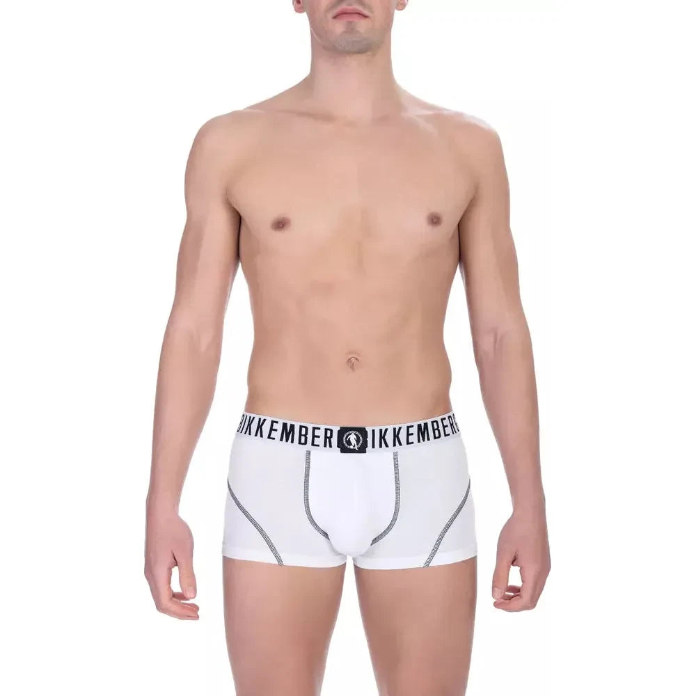 Bikkembergs White Cotton Men Trunk MAN UNDERWEAR Bikkembergs