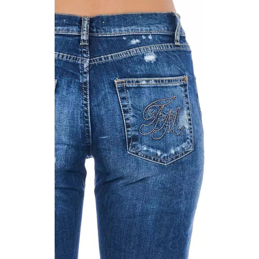 Frankie Morello Blue Cotton Women's Jeans