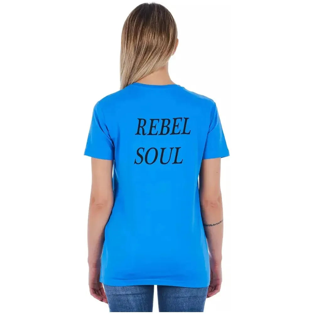 Frankie Morello Light Blue Cotton Women Top