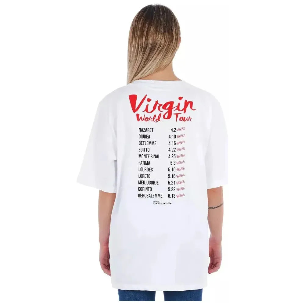 超大号棉质 T 恤，带有别致的印花