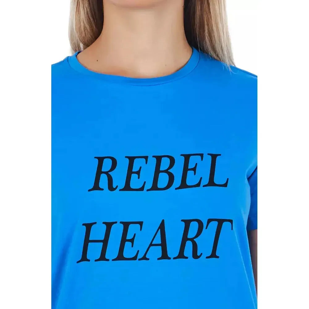 Frankie Morello Light Blue Cotton Women Top