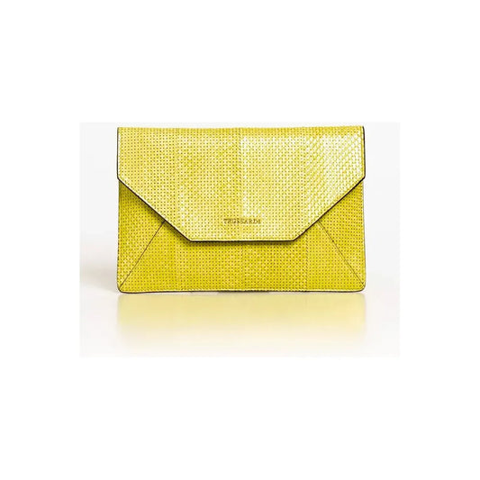 Trussardi Yellow Leather Women Clutch WOMAN CLUTCH Trussardi