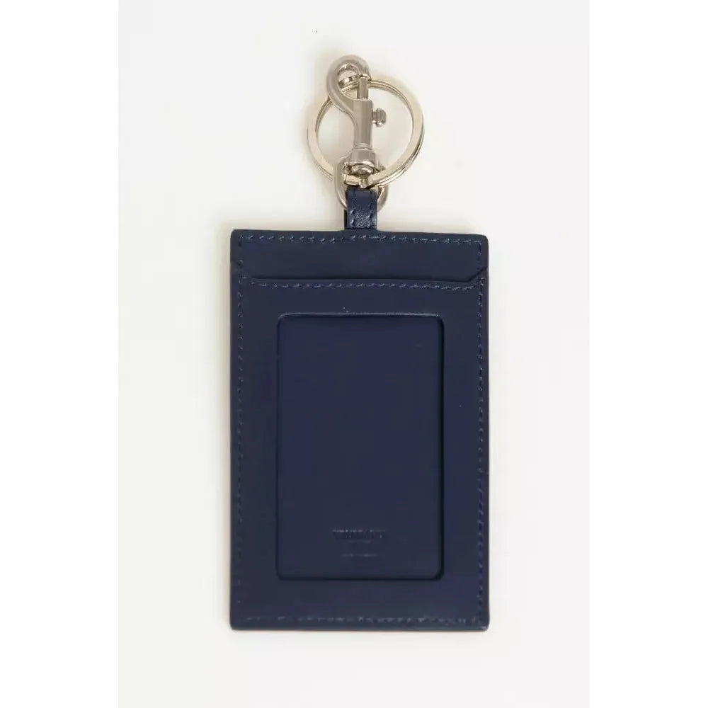 Trussardi Blue Leather Men Badge Holder TR-21582