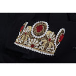Dolce & Gabbana Black Gold Crown Slim Fit Dress Formal Shirt
