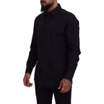 Dolce & Gabbana Black Gold Cotton Slim Fit Dress Mens Shirt