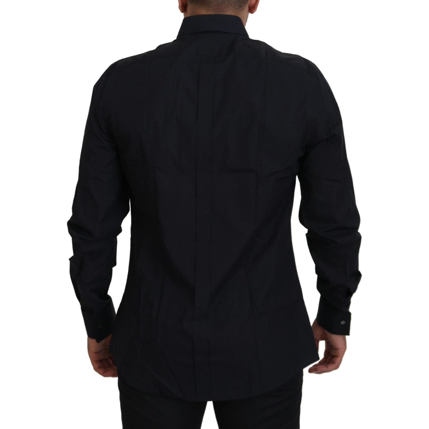 Dolce & Gabbana Black Gold Cotton Slim Fit Dress Mens Shirt