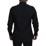 Dolce & Gabbana Black Gold Cotton Slim Fit Dress Mens Shirt