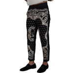 Dolce & Gabbana Black Silk Bandana Print Pants