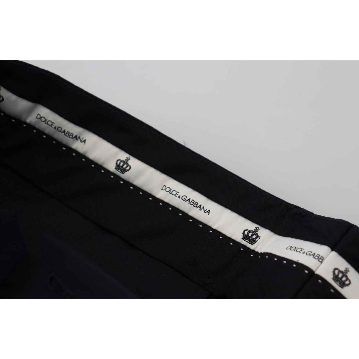 优雅黑色羊毛混纺长裤