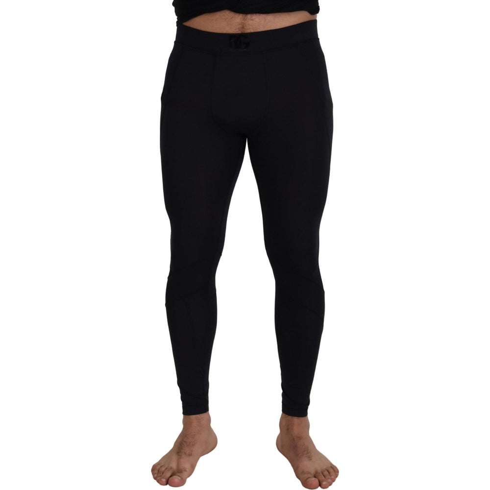 Dolce & Gabbana Black Nylon Slim Fit Stretch Pants