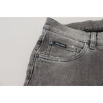 Dolce & Gabbana Grey Washed Cotton Skinny Denim Jeans