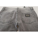 Dolce & Gabbana Grey Washed Cotton Skinny Denim Jeans
