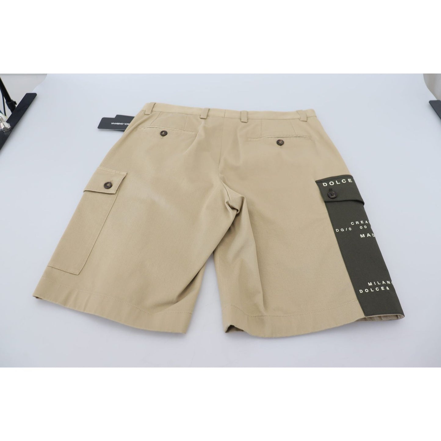 Dolce & Gabbana Beige Cotton Cargo Bermuda Shorts