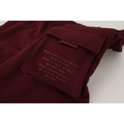 Dolce & Gabbana Maroon Bermuda Cargo Men Shorts