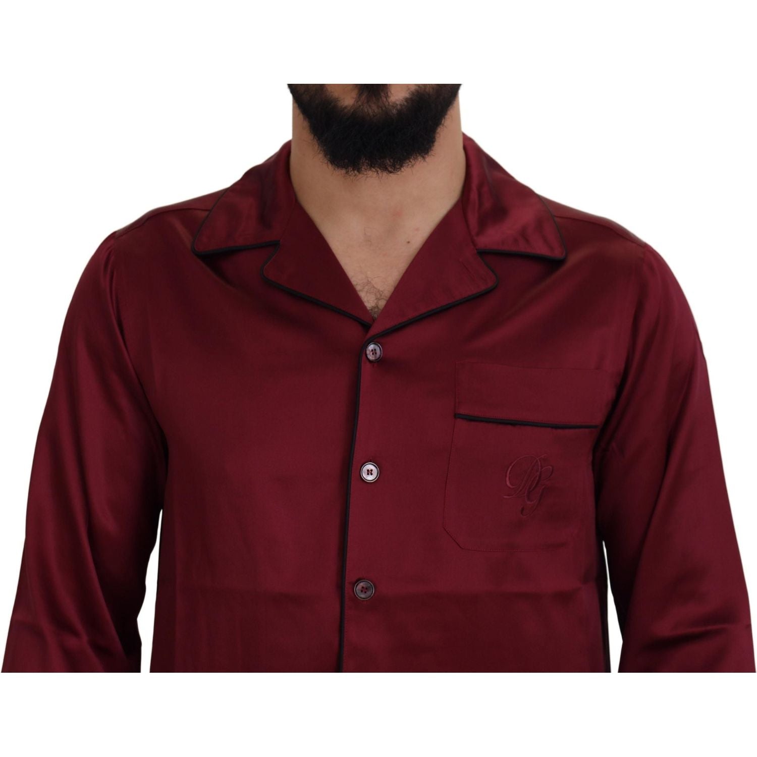 优雅丝绸红色睡衣睡衣