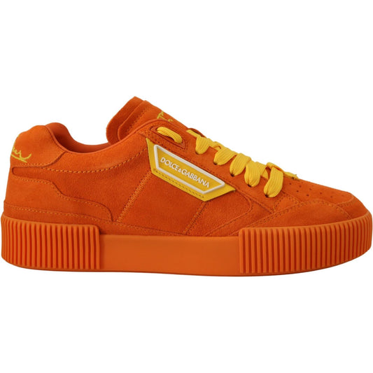 Dolce & Gabbana Chic Orange Suede Lace-Up Sneakers Dolce & Gabbana