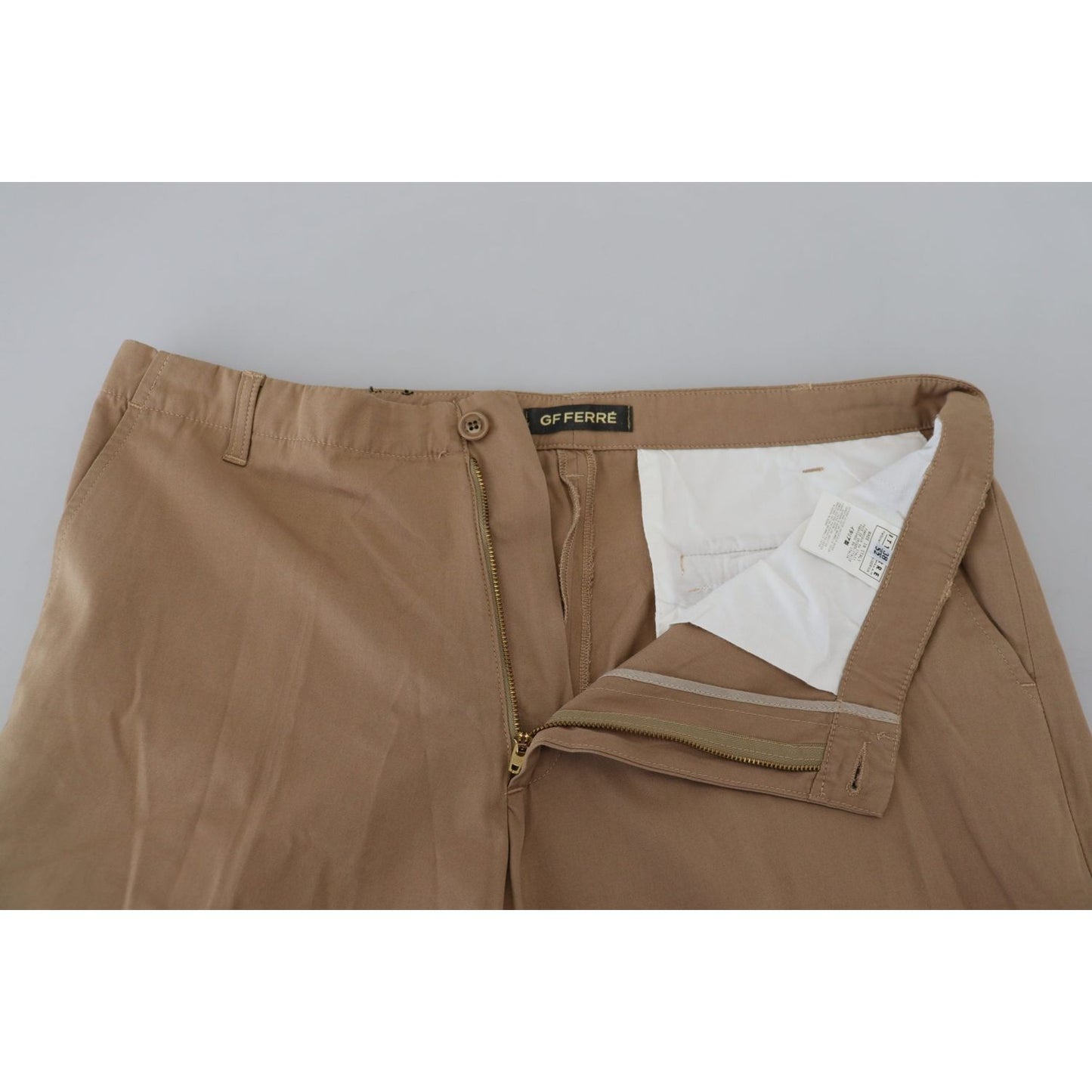 GF Ferre Elegant Brown Straight Fit Chinos GF Ferre