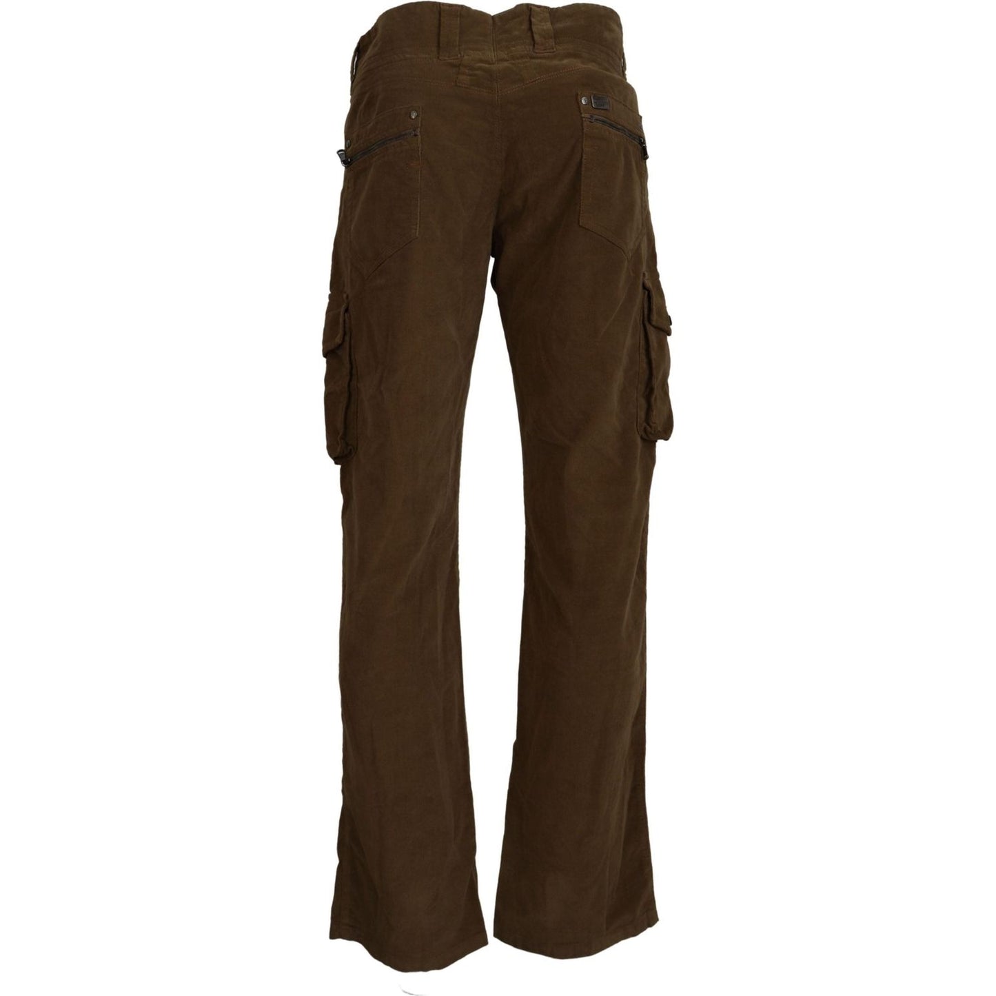 Ermanno Scervino Chic Brown Corduroy Cargo Pants Ermanno Scervino