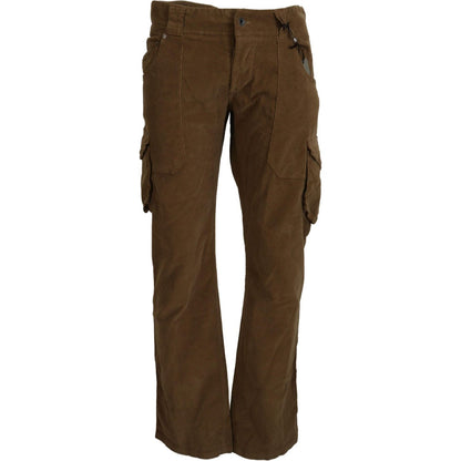 Ermanno Scervino Brown Cotton Corduroy Cargo Pants