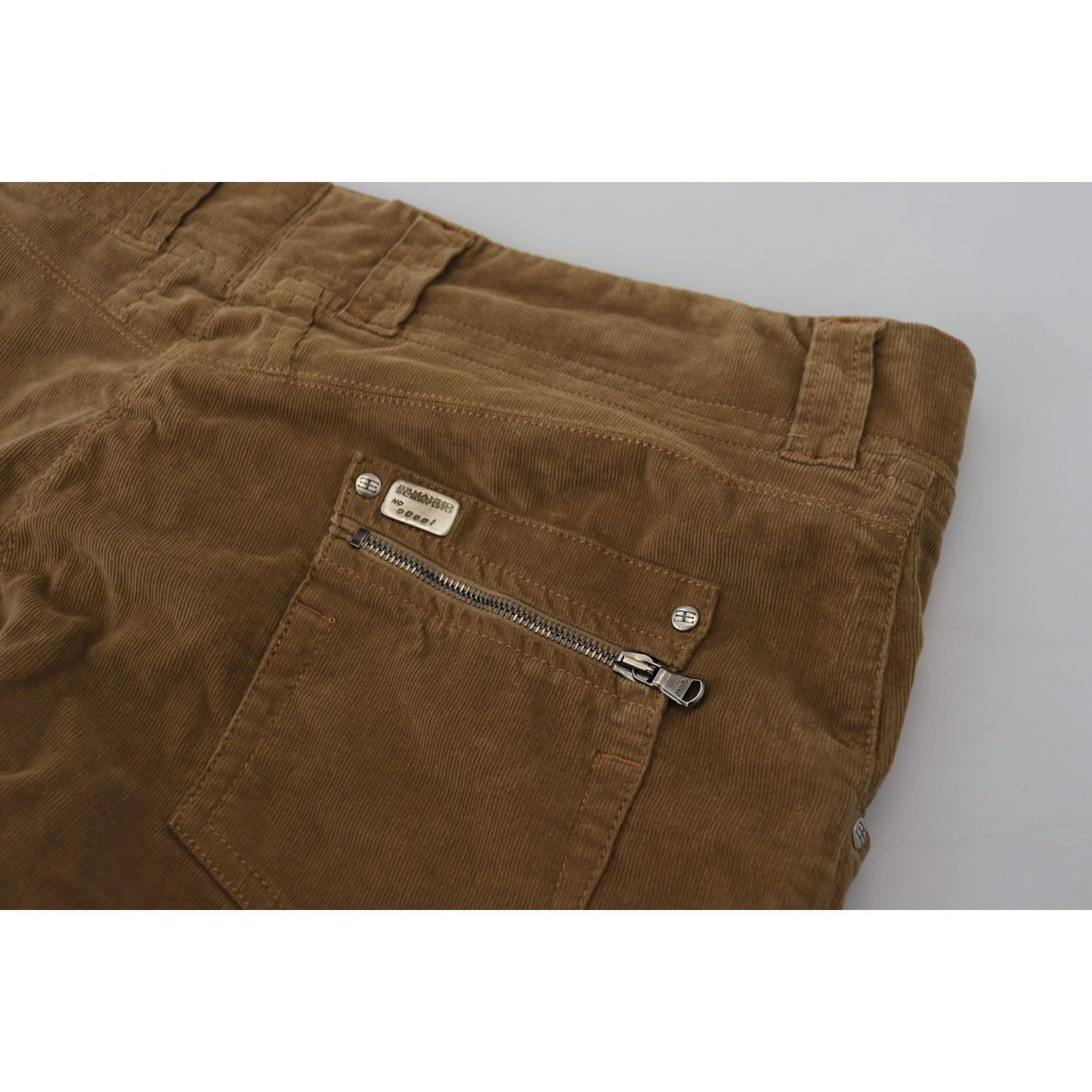 Ermanno Scervino Chic Brown Corduroy Cargo Pants Ermanno Scervino