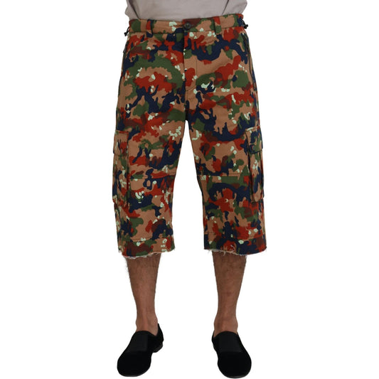 Dolce & Gabbana Italian Designer Multicolor Cargo Shorts Dolce & Gabbana