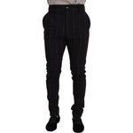 Dolce & Gabbana Black Wool Chino Formal Men Pants