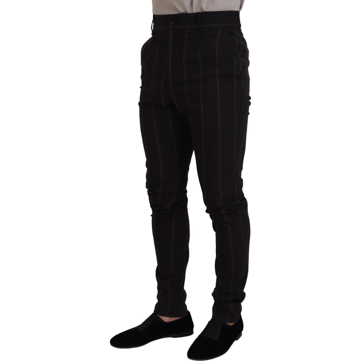 Dolce & Gabbana Black Wool Chino Formal Men Pants