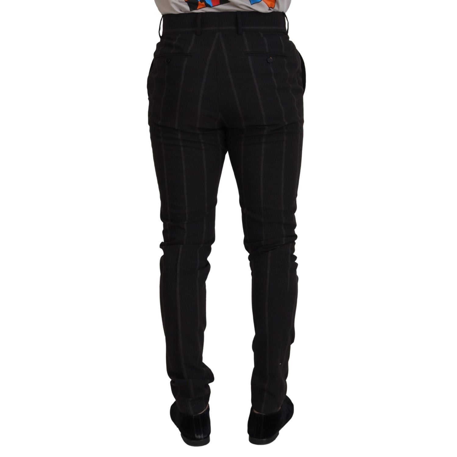 Dolce & Gabbana Black Wool Chino Formal Men Pants