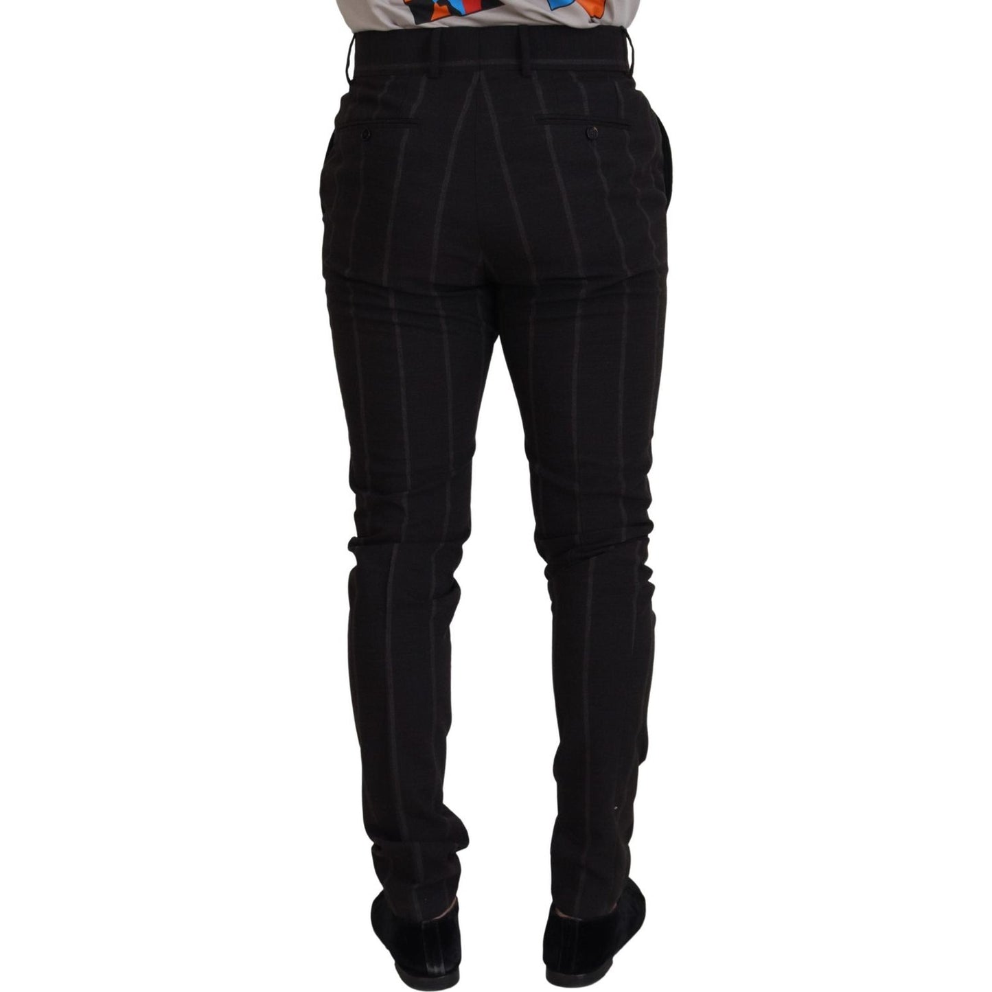 Dolce & Gabbana Black Wool Chino Formal Men Pants