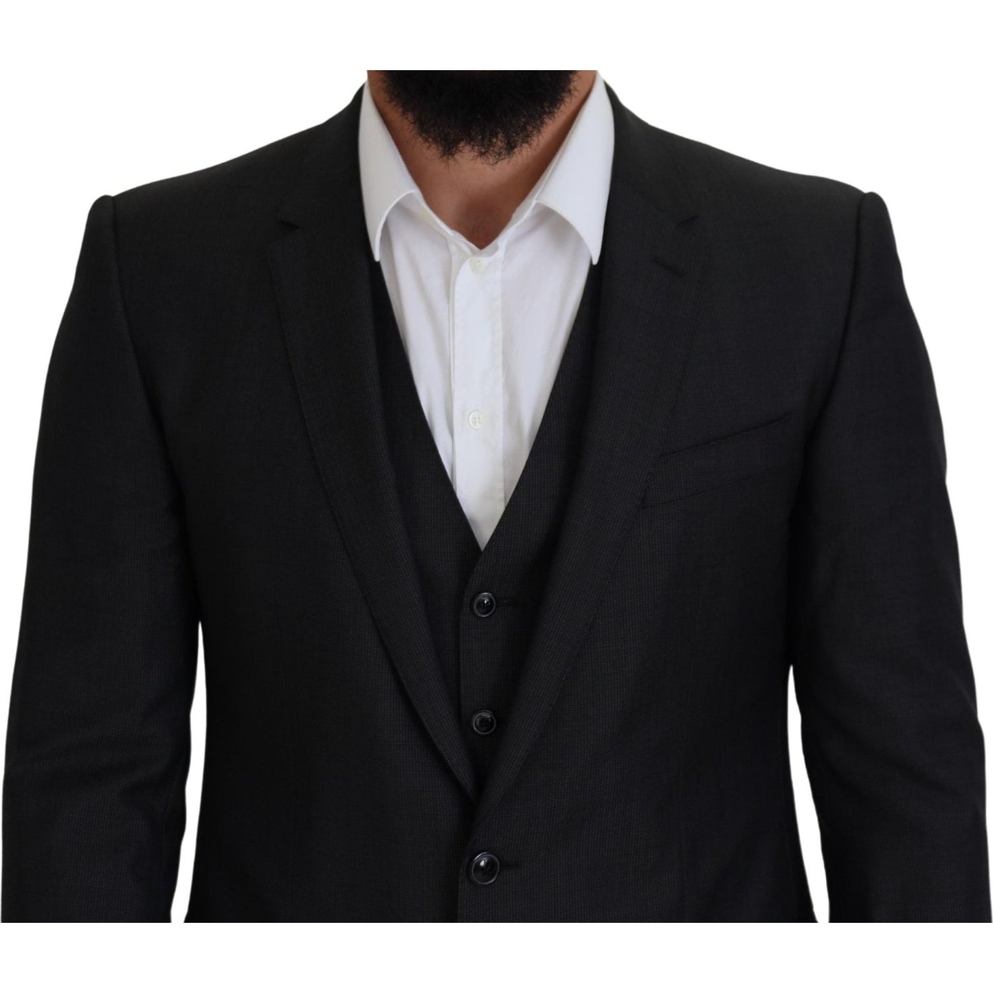 Dolce & Gabbana Gray MARTINI 3 Piece Slim Fit Suit