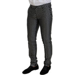 Dolce & Gabbana Black White Silk MARTINI Slim Fit Suit