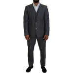 Dolce & Gabbana Gray MARTINI 3 Piece Slim Fit Suit