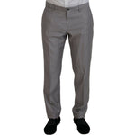 Dolce & Gabbana Silver Wool Silk 3 Piece Slim Fit Suit