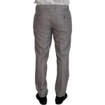 Dolce & Gabbana Silver Wool Silk 3 Piece Slim Fit Suit