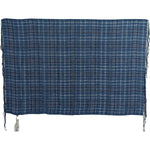 Costume National Blue Linen Shawl Foulard Fringes Scarf