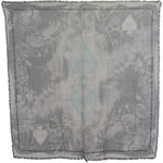 Costume National Gray Print Shawl Foulard Fringes Scarf