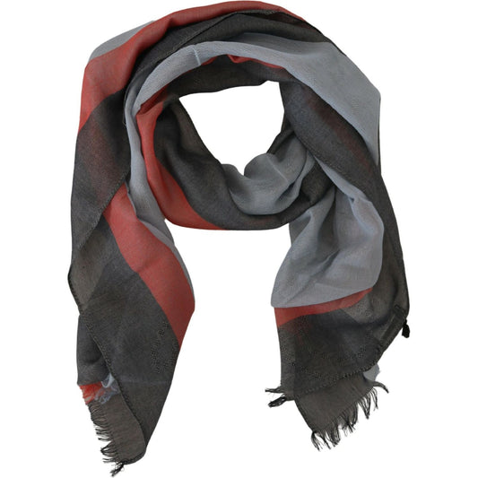 Costume National Multicolor Cotton Shawl Wrap Scarf