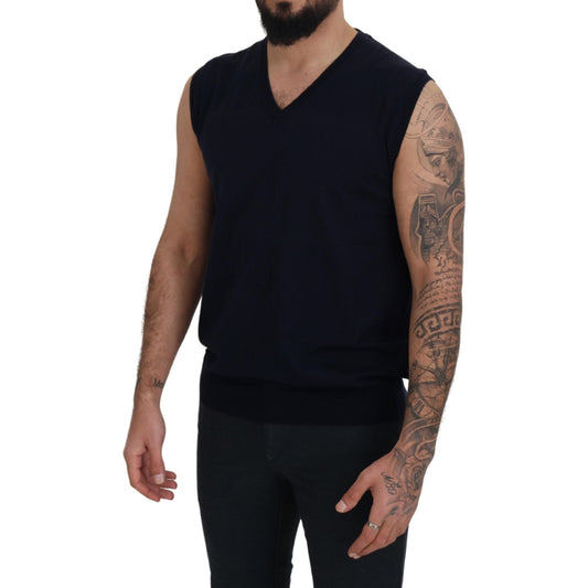 Paolo Pecora Milano Sleek Black V-Neck Sleeveless Tank Paolo Pecora Milano