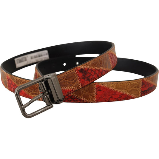 Dolce & Gabbana Multicolor Exotic Vintage Chrome Buckle Belt
