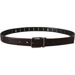 Dolce & Gabbana Burgundy Leather Perforated Metal Buckle Belt