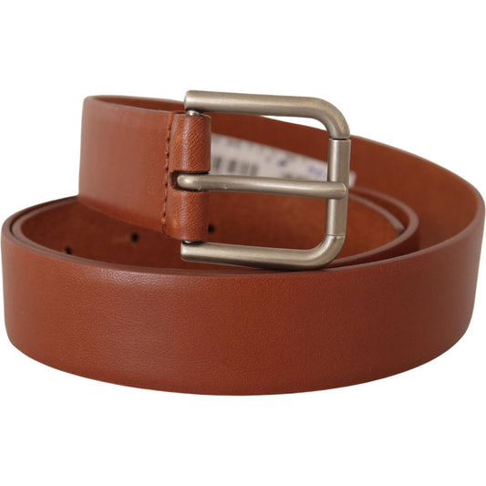 Dolce & Gabbana Elegant Leather Belt with Metal Buckle Dolce & Gabbana