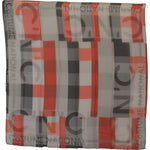 Costume National Gray Red Shawl Foulard Wrap Scarf