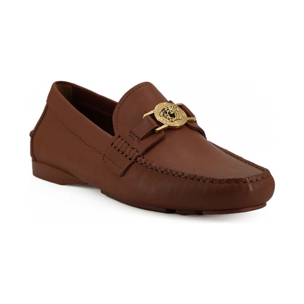 Versace Elegant Medusa-Embossed Leather Loafers