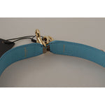 Dolce & Gabbana Brown Exotic Leather Crystals Shoulder Strap