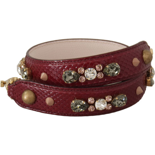 Dolce & Gabbana Elegant Python Leather Bag Strap in Bordeaux Dolce & Gabbana