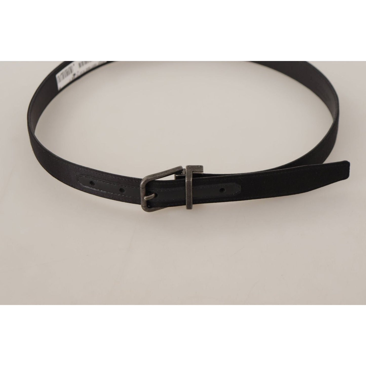 Dolce & Gabbana Black Calfskin Leather Vintage Metal Buckle Belt