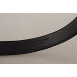 Dolce & Gabbana Elegant Leather Engraved Buckle Belt Dolce & Gabbana Dark Gray