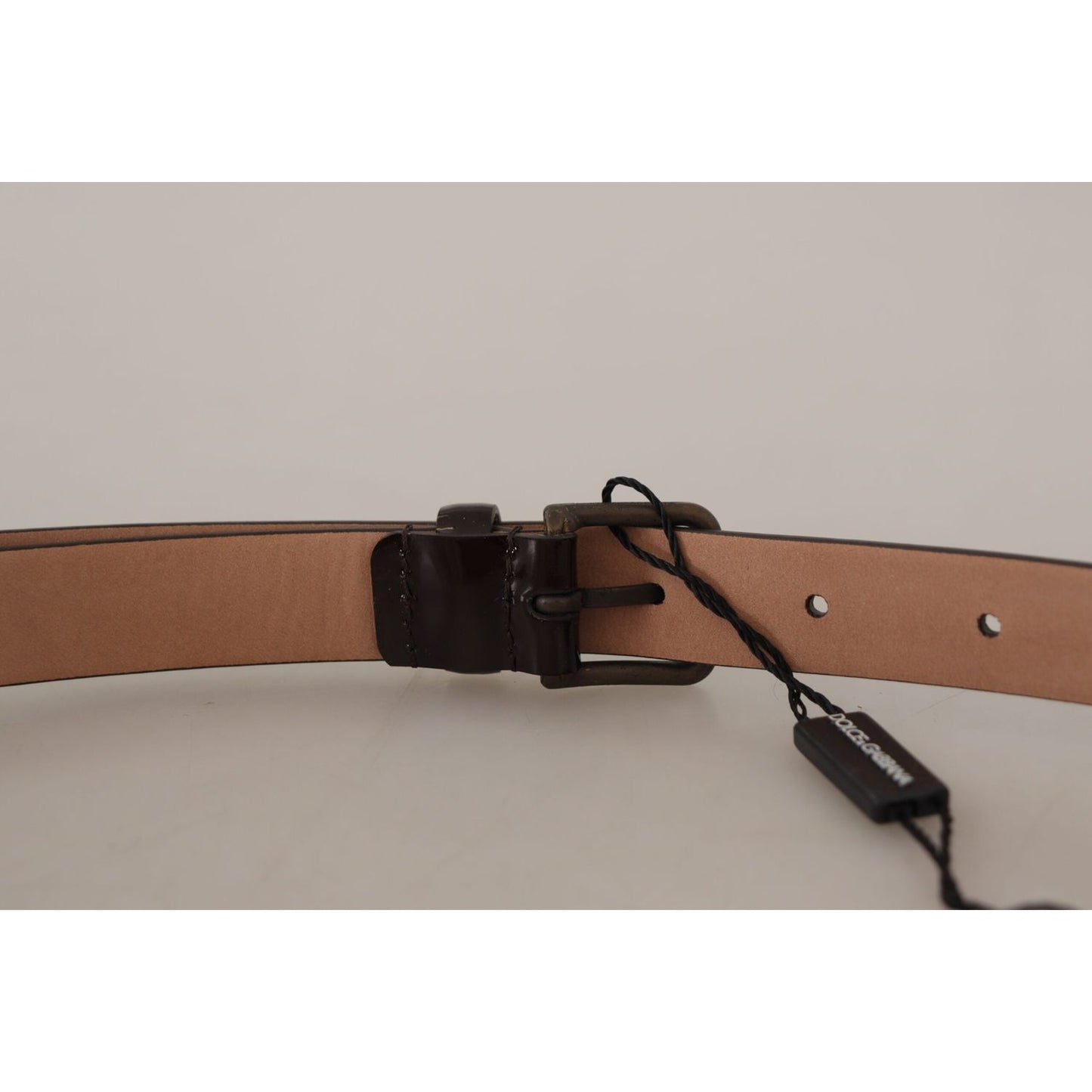 Dolce & Gabbana Elegant Black Leather Logo Buckle Belt Dolce & Gabbana