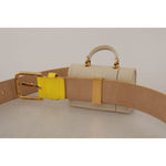 Dolce & Gabbana Yellow Leather Devotion Heart Micro Bag Headphones Belt